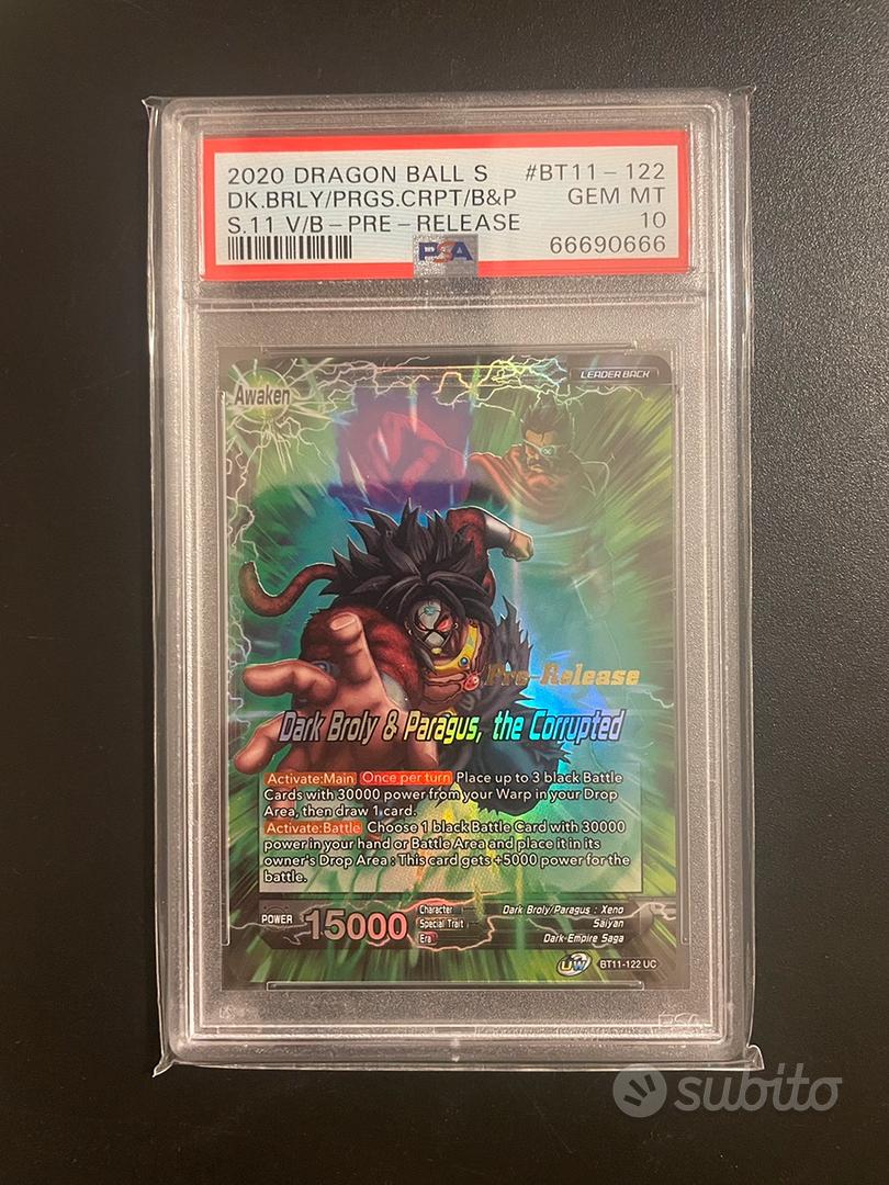 PSA10 Dragon Ball Super TCG Dark Broly PreRelease Collezionismo In