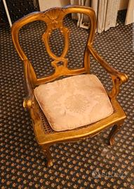 Magnifica Poltroncina Barocca/Rococò Dorata 
