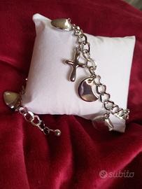 Braccialetto bijou charms cuore croce