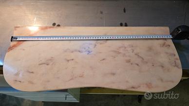 mensola marmo rosa e supporto 
