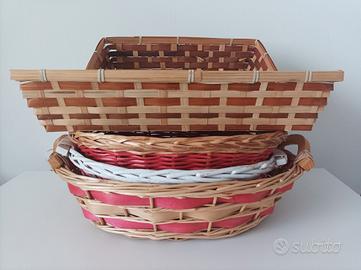 Set di ceste in vimini e bambù 