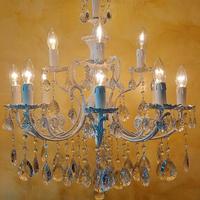 LAMPADARIO 12 LUCI CON GOCCE DI CRISTALLO 