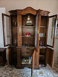 Credenza in legno con 3 vetrine anni '70