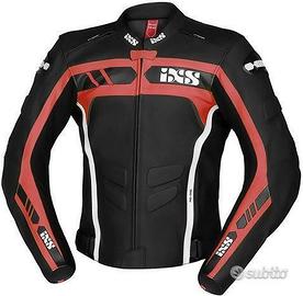 Giacca di Pelle IXS SPORT LD RS-600 Nero/Rosso