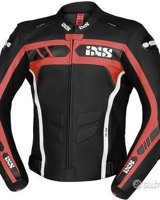 Giacca di Pelle IXS SPORT LD RS-600 Nero/Rosso