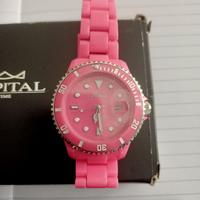 OROLOGIO CAPITAL-NUOVO-ROSA-CINTURINO PLASTICA