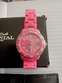 OROLOGIO CAPITAL-NUOVO-ROSA-CINTURINO PLASTICA