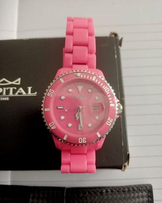 OROLOGIO CAPITAL-NUOVO-ROSA-CINTURINO PLASTICA
