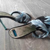 Sandali piume n°37 tacco 10