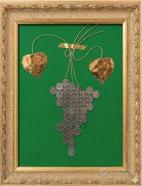 Grappolo d'uva in Monete Lire (L.50) e Foglie Or