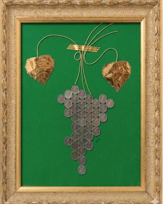 Grappolo d'uva in Monete Lire (L.50) e Foglie Or