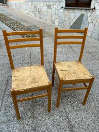 Coppia sedie impagliate