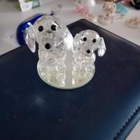 Coppia di cagnolini in cristallo