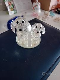 Coppia di cagnolini in cristallo