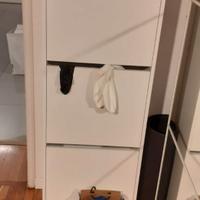 Scarpiera bianca a 3 ante a ribalta