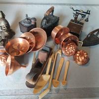 Oggetti Rame-Bronzo-Legno-Ghisa antichi.