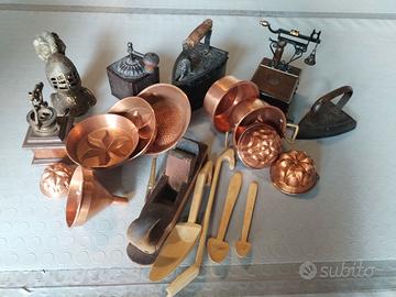 Oggetti Rame-Bronzo-Legno-Ghisa antichi.