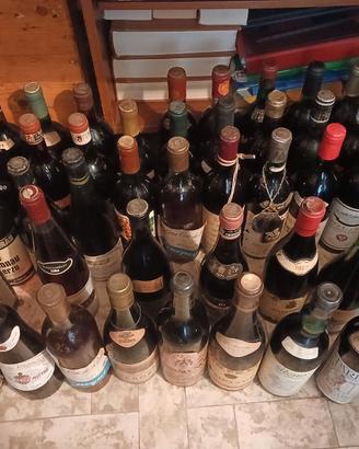 Lotto 66 bottiglie anni 60/80 vino e spumante 