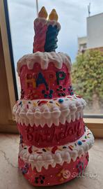 torta di compleanno animata vintage