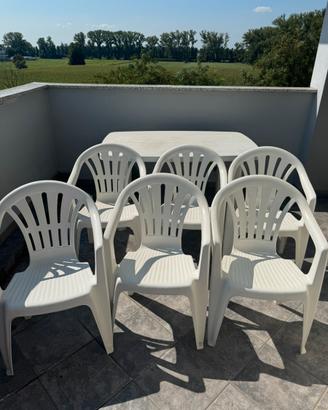 Set da giardino composto da tavolo + 6 sedie