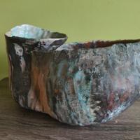 Scultura Ceramica Raku fatta a mano