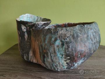 Scultura Ceramica Raku fatta a mano