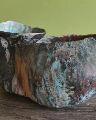 Scultura Ceramica Raku fatta a mano