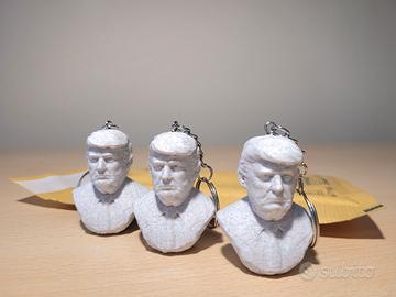 Portachiavi Donald Trump stampati in 3D - 3 pezzi