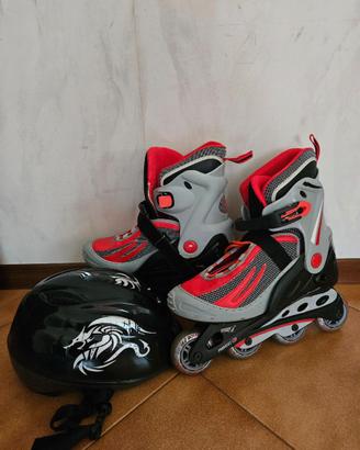 Pattini a rotelle con casco incluso