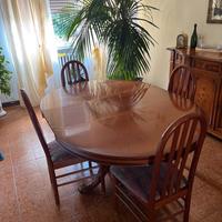 Tavolo rotondo allungabile in legno