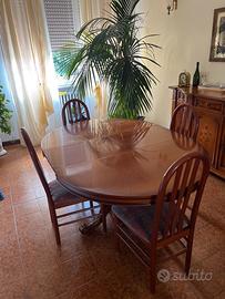 Tavolo rotondo allungabile in legno