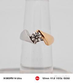 anello solitario oro 18kt  diamante naturale GIA