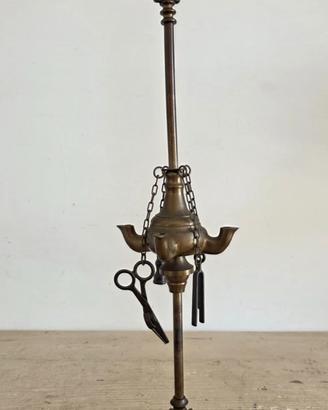 Lampada Fiorentina Lucerna Toscana 3 lumi ottone