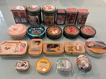 piccole scatole in latta vintage