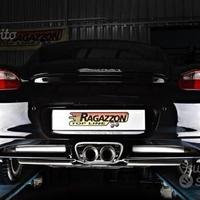 Porsche Cayman 987 Posteriore inox sdoppiato 2x90