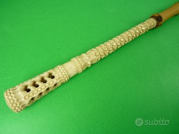 Bastone da passeggio in bambù e osso