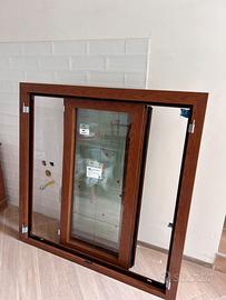 finestra in alluminio noce effetto legno