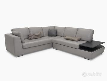 Divano Samoa Free Made in Italy Grigio Vera Pelle