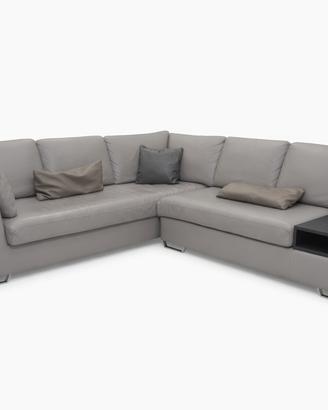 Divano Samoa Free Made in Italy Grigio Vera Pelle
