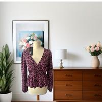 Blusa floreale rosa e nera FB Sister Tg S