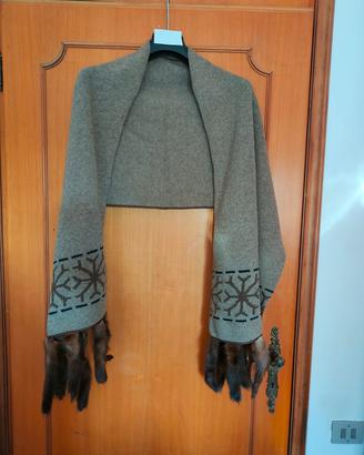 RARA Sciarpa Vintage ICEBERG 100% Lana e Visone