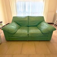 Divano 2 posti pelle verde
