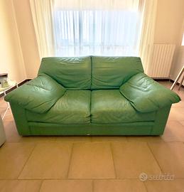 Divano 2 posti pelle verde