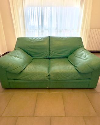 Divano 2 posti pelle verde