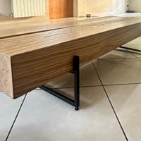 Tavolino da salotto in legno massello di quercia e
