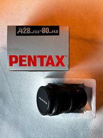 Zoom Pentax 28–80mm f/3.5–4.5 A con scatola