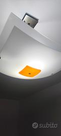 lampadario vetro bianco arancione