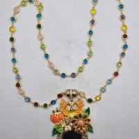 Collana con gufo e specchietto