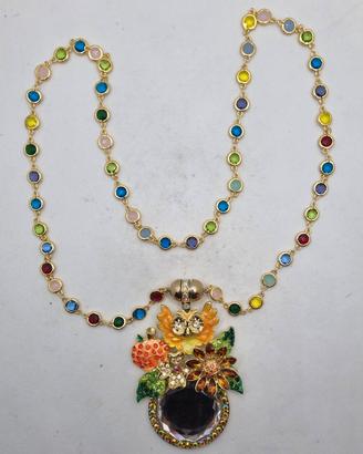 Collana con gufo e specchietto