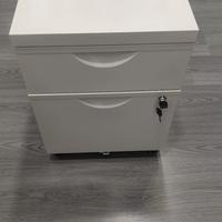 cassettiera/schedario in acciaio bianco 